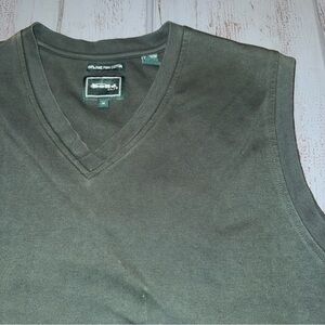 Bolle Golf Vest‎ Men's Pullover V-Neck Pima Cotton Hunter Green Size Medium